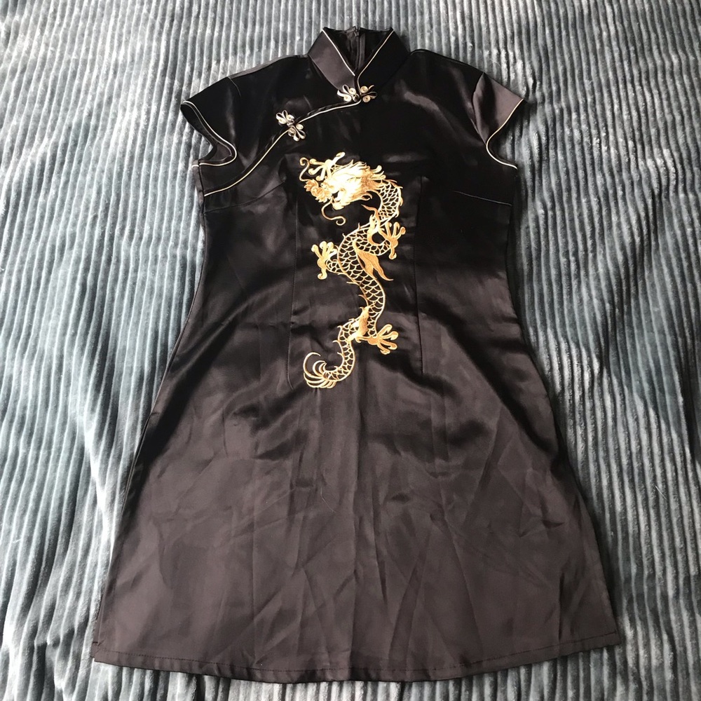Black with Golden Dragon Cheongsam